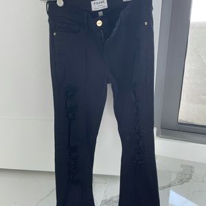 Frame Black Ripped Skinny Jeans